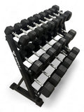 5–40kg Hex Dumbbell Set with 3-Tier Rack- 11 Pairs