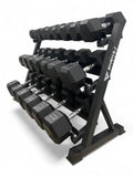 5–40kg Hex Dumbbell Set with 3-Tier Rack- 11 Pairs