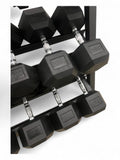 5–40kg Hex Dumbbell Set with 3-Tier Rack- 11 Pairs
