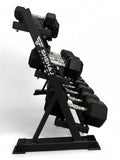 2.5–40kg Hex Dumbbell Set with 3-Tier Rack – 11 Pairs