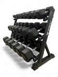 2.5–40kg Hex Dumbbell Set with 3-Tier Rack – 11 Pairs