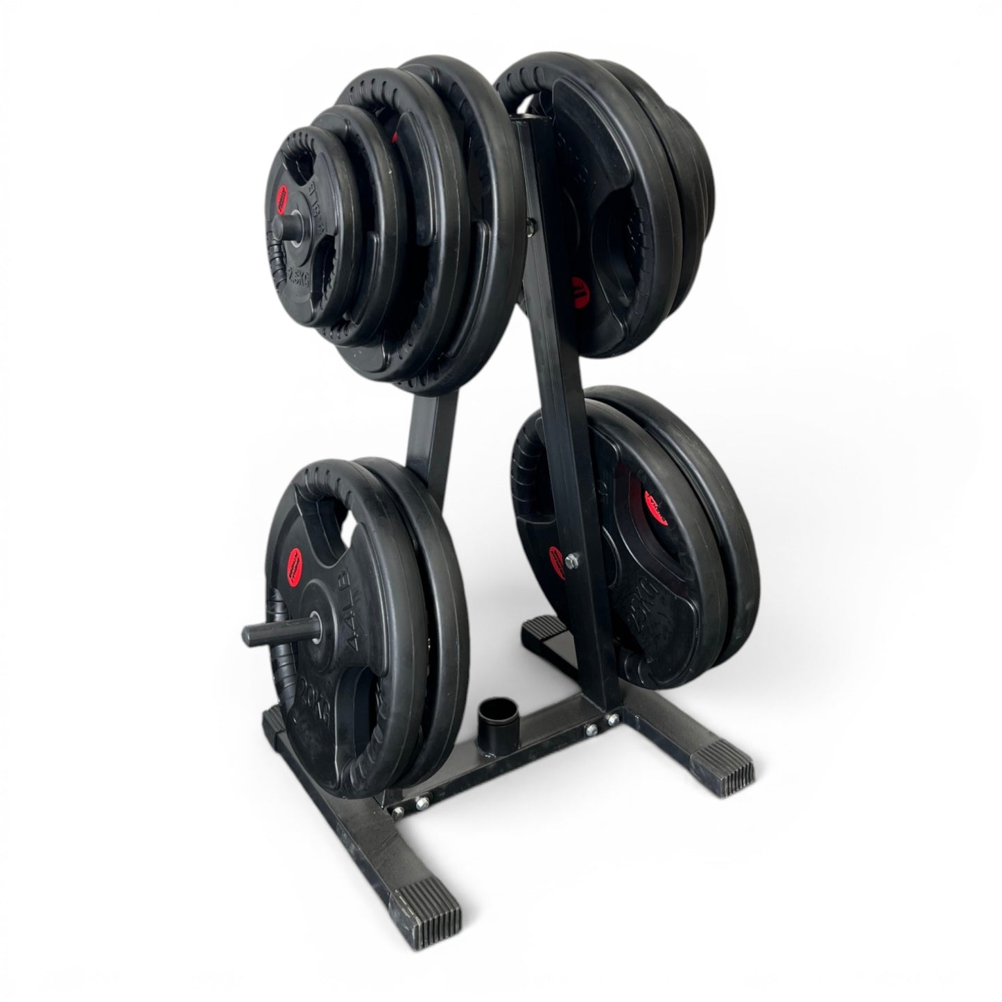 Tri-Grip Weight Plates 1" Standard Rubber Cast Iron Gym Weights | 2.5kg–25kg