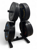 150KG Bumper Plate Set Olympic Rubber Weight Plates with Weight Tree Rack Gym