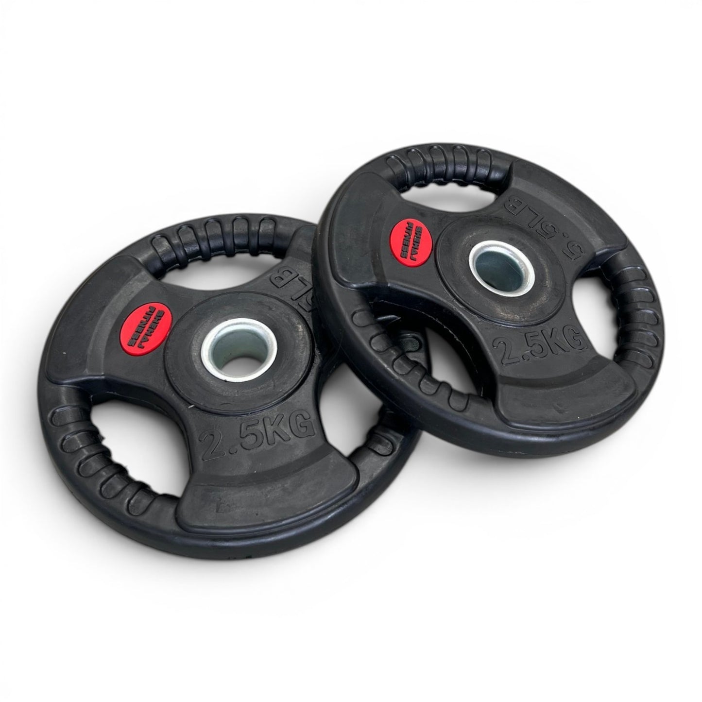 Tri-Grip Weight Plates 1" Standard Rubber Cast Iron Gym Weights | 2.5kg–25kg