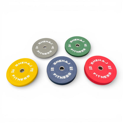 Coloured Bumper Olympic Weight Plates – Essential 5kg 10kg 15kg 20kg 25kg 100/15