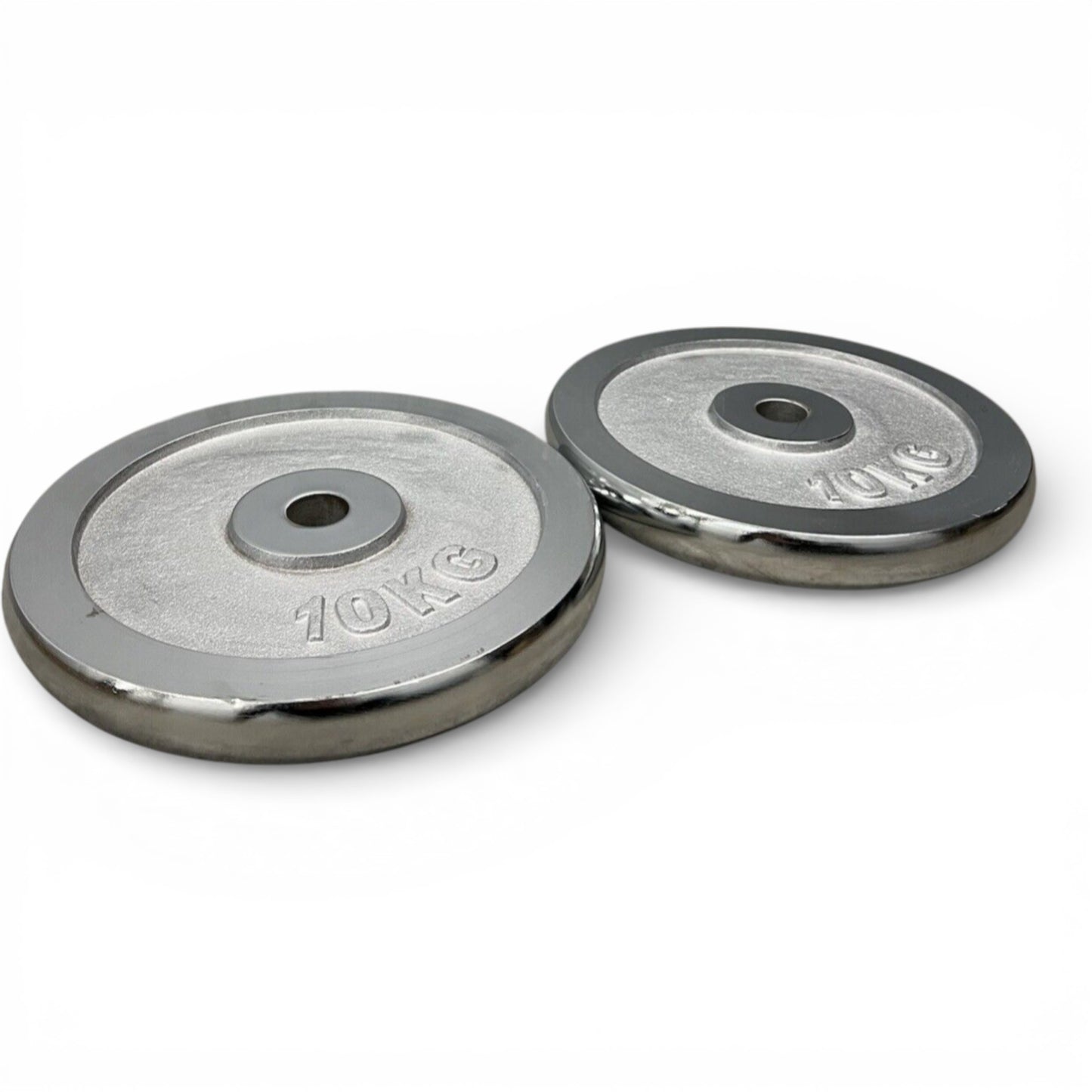 2x10kg 1" Chrome Finished Weight Plates Cast Iron Disc Dumbbell Home Gym