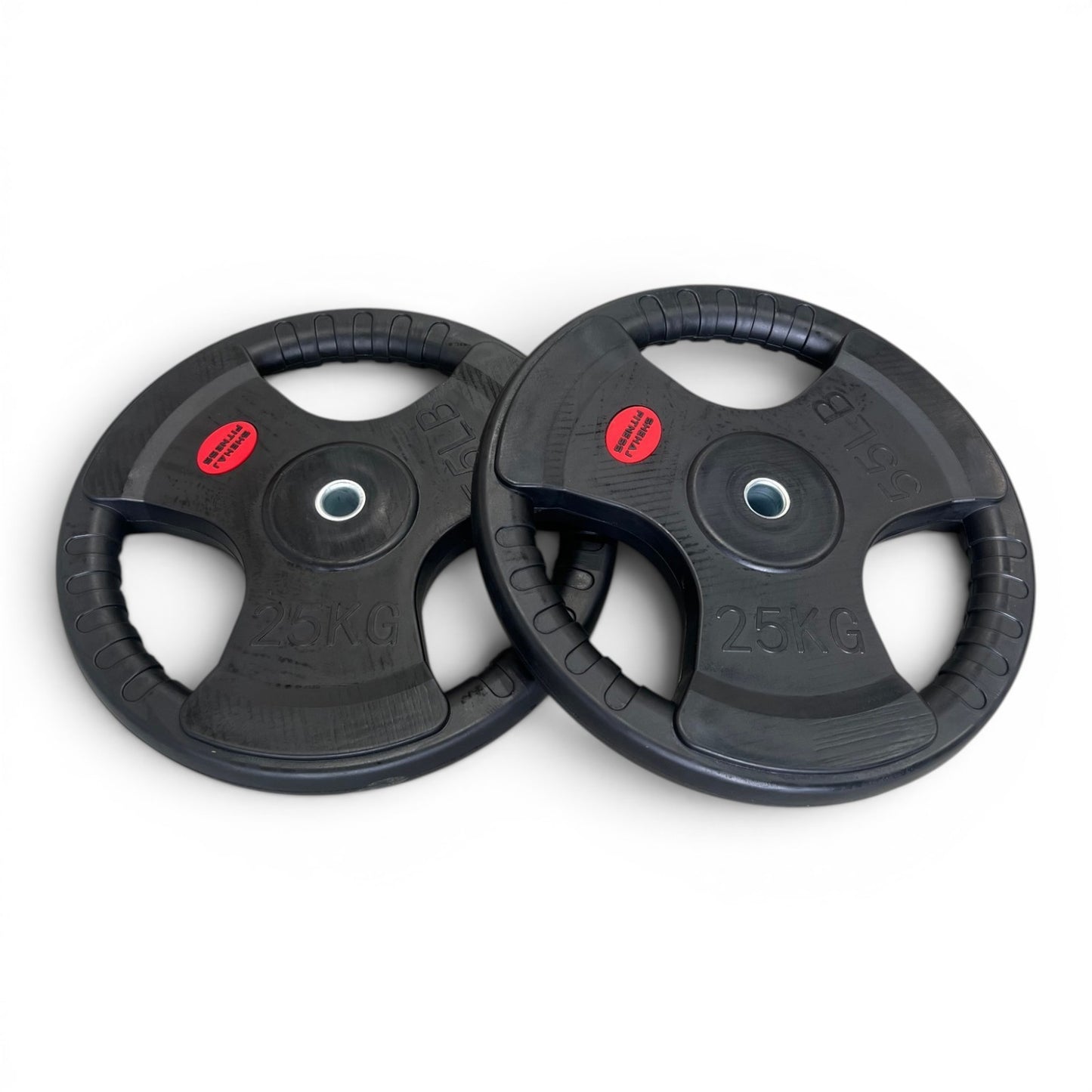 Tri-Grip Weight Plates 1" Standard Rubber Cast Iron Gym Weights | 2.5kg–25kg
