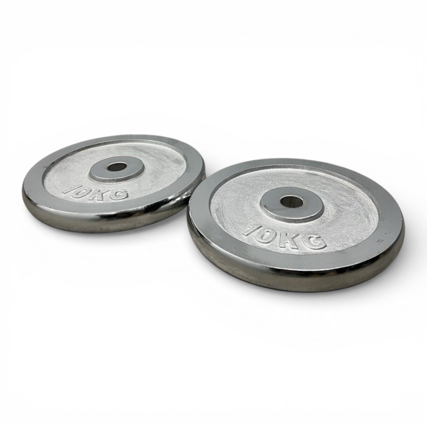 2x10kg 1" Chrome Finished Weight Plates Cast Iron Disc Dumbbell Home Gym