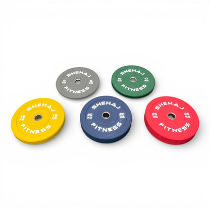 Coloured Bumper Olympic Weight Plates – Essential 5kg 10kg 15kg 20kg 25kg 100/15