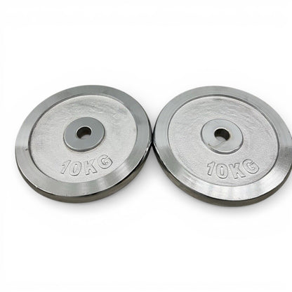 2x10kg 1" Chrome Finished Weight Plates Cast Iron Disc Dumbbell Home Gym
