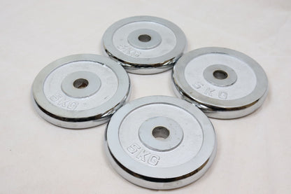 4x5kg 1" Chrome Finished Weight Plates Cast Iron Disc Dumbbell Home Gym