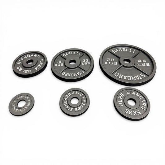 Cast Iron Olympic Weight Plates 2" Barbell Plates Deep Dish Pair/Set 1.25–25kg