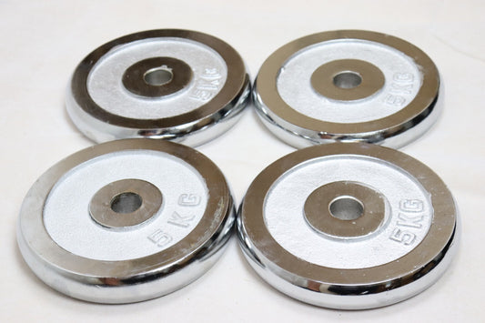 4x5kg 1" Chrome Finished Weight Plates Cast Iron Disc Dumbbell Home Gym