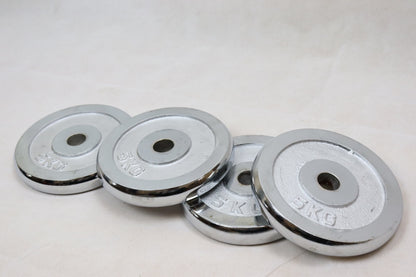 4x5kg 1" Chrome Finished Weight Plates Cast Iron Disc Dumbbell Home Gym