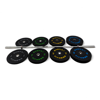 Shehaj Fitness Olympic Rubber Bumper Plates 5kg - 25kg and 100kg set