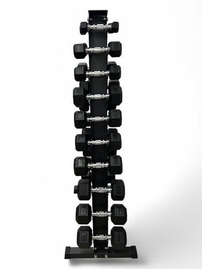 1–10kg Hex Dumbbell Set with Vertical Rack – 10 Pairs Free Weights