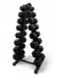 2.5–20kg Hex Dumbbell Set with Vertical Rack – 8 Pairs in 2.5kg Increments