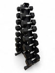 2.5–20kg Hex Dumbbell Set with Vertical Rack – 8 Pairs in 2.5kg Increments