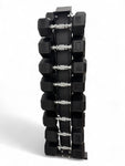 5–22.5kg Hex Dumbbell Set with Vertical Rack – 8 Pairs
