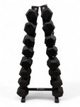 5–25kg Hex Dumbbell Set with Vertical Rack – 8 Pairs