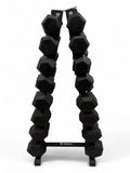 5–25kg Hex Dumbbell Set with Vertical Rack – 8 Pairs