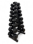 5–25kg Hex Dumbbell Set with Vertical Rack – 8 Pairs