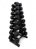 5–25kg Hex Dumbbell Set with Vertical Rack – 8 Pairs