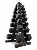 5–25kg Hex Dumbbell Set with Vertical Rack – 8 Pairs