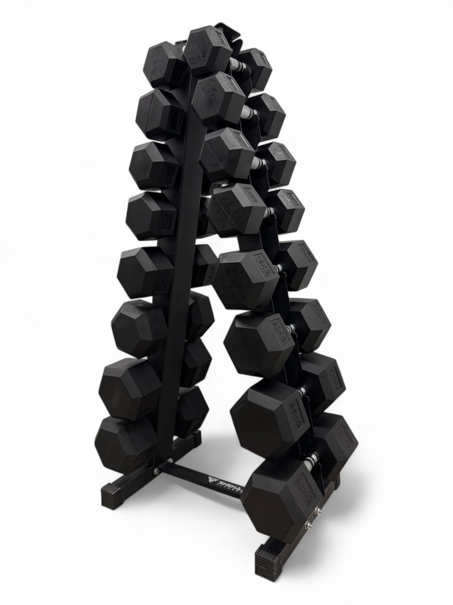 Shehaj Fitness Hex Rubber Dumbbell Pairs