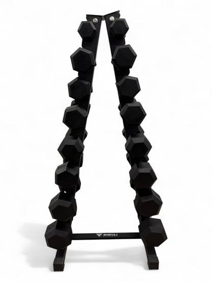 2-16kg Hex Dumbbell Set - Vertical Rack Stand - 2kg increments- 8 Pairs Set