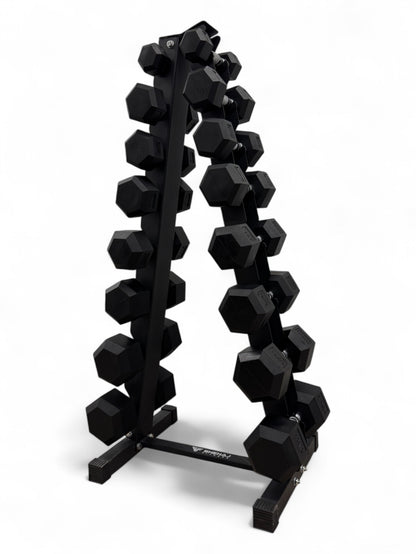 2-16kg Hex Dumbbell Set - Vertical Rack Stand - 2kg increments- 8 Pairs Set