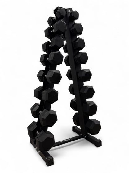 2-16kg Hex Dumbbell Set - Vertical Rack Stand - 2kg increments- 8 Pairs Set