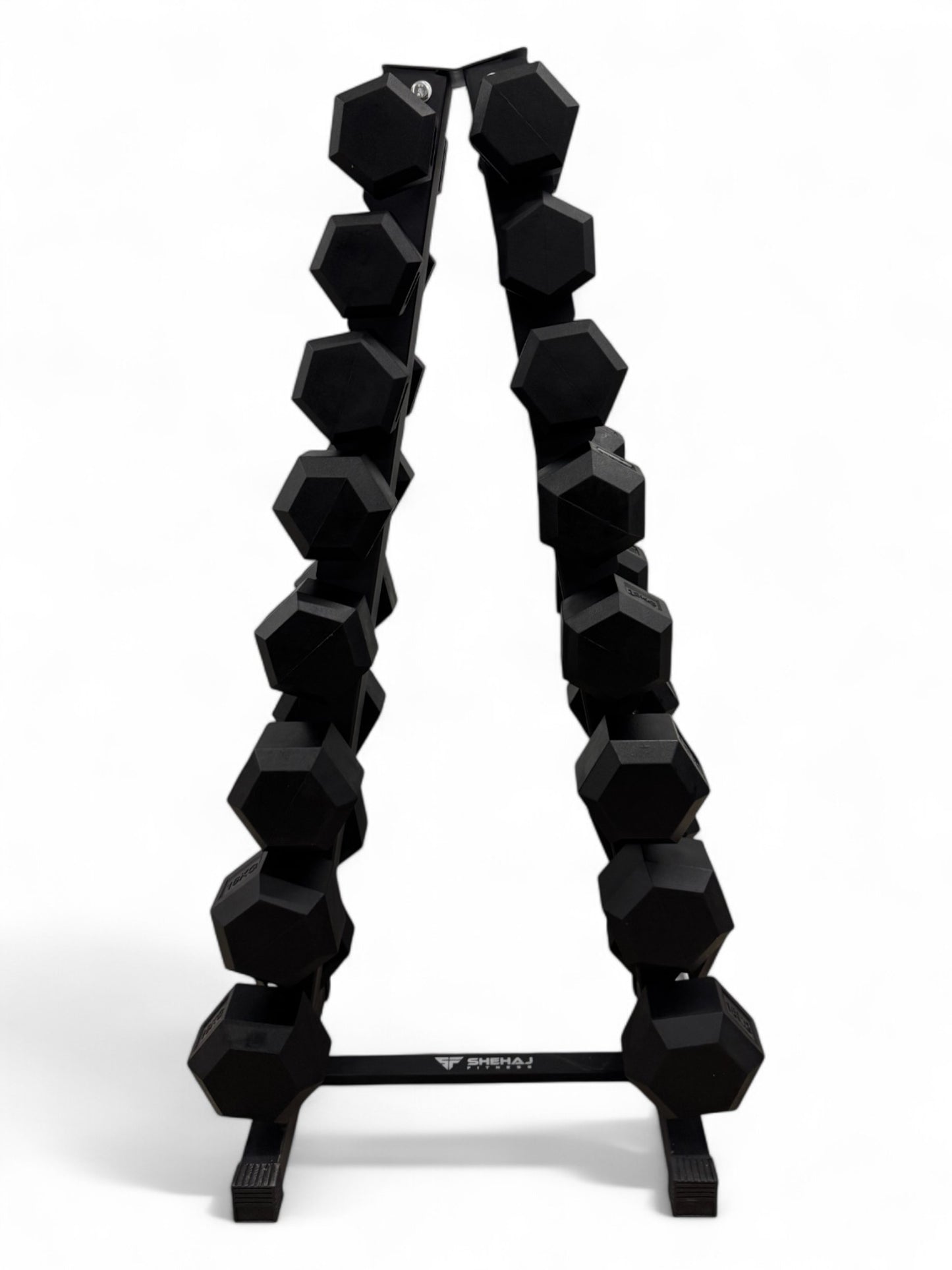 4-18kg Hex Dumbbell Set - Vertical Rack Stand - 2kg increments- 8 Pairs Set