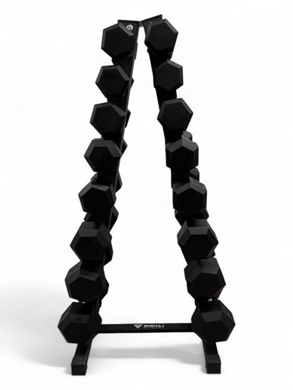 4-18kg Hex Dumbbell Set - Vertical Rack Stand - 2kg increments- 8 Pairs Set