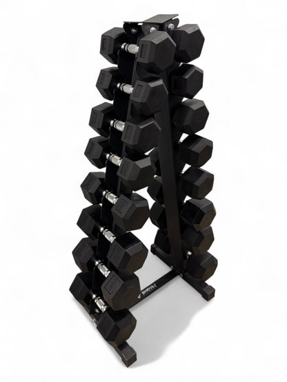 4-18kg Hex Dumbbell Set - Vertical Rack Stand - 2kg increments- 8 Pairs Set