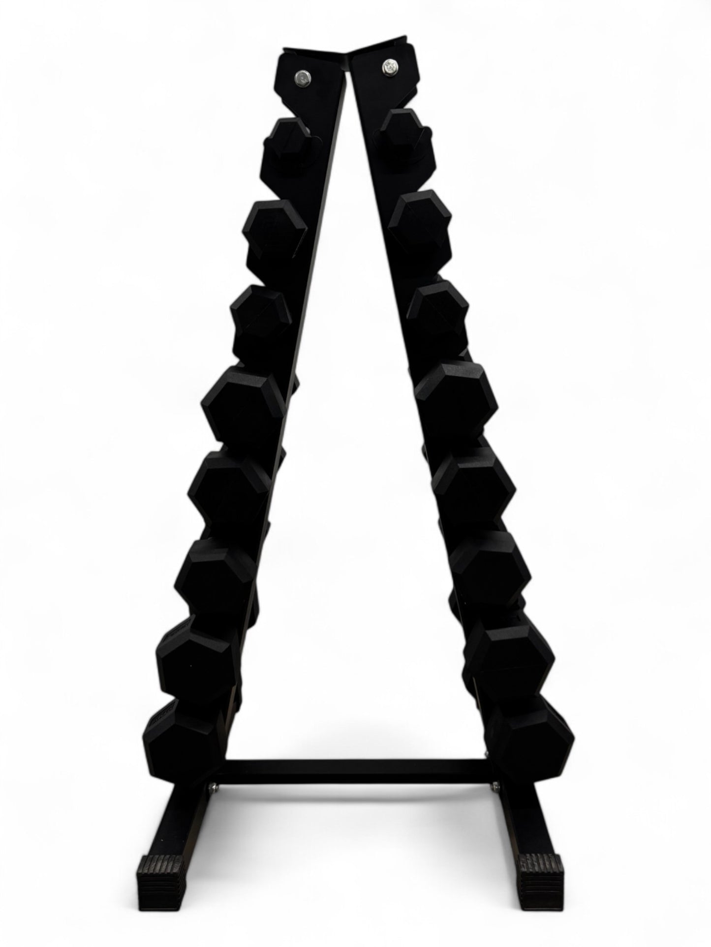 1–8kg Hex Dumbbell Set with Vertical Rack – 8 Pairs (1kg Increments)