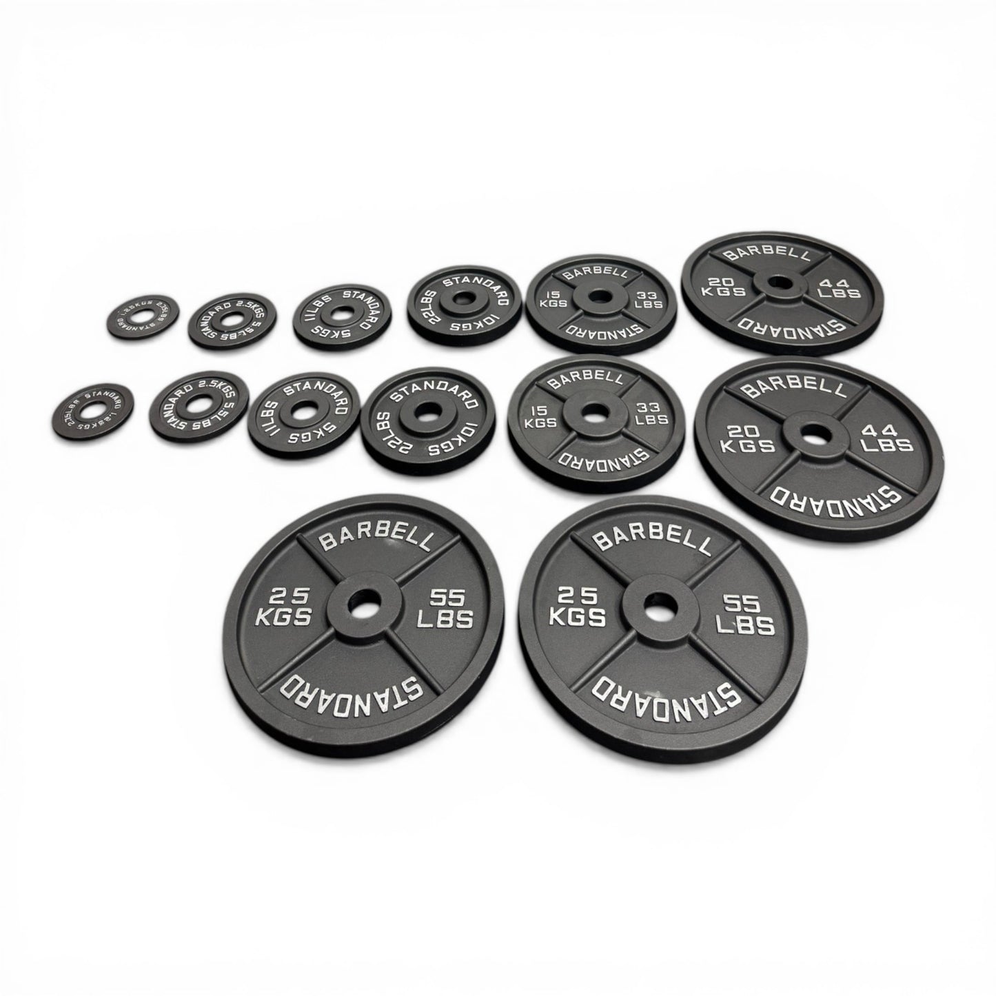 Cast Iron Olympic Weight Plates 2" Barbell Plates Deep Dish Pair/Set 1.25–25kg