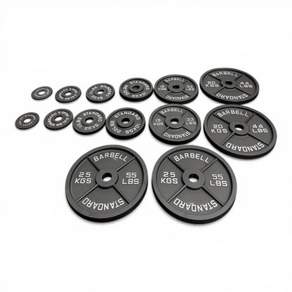 Cast Iron Olympic Weight Plates 2" Barbell Plates Deep Dish Pair/Set 1.25–25kg