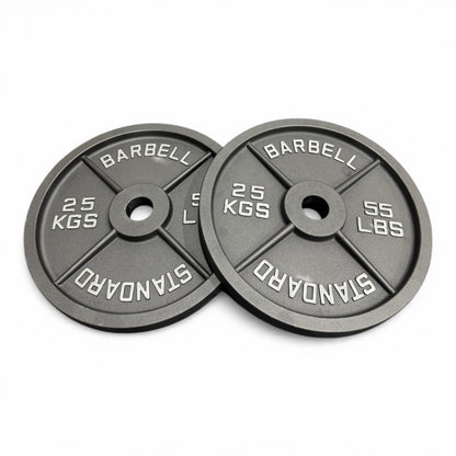 Cast Iron Olympic Weight Plates 2" Barbell Plates Deep Dish Pair/Set 1.25–25kg