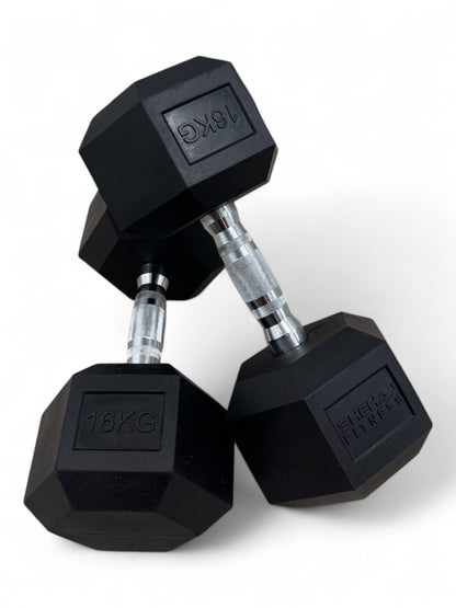 Shehaj Fitness Hex Rubber Dumbbell Pairs