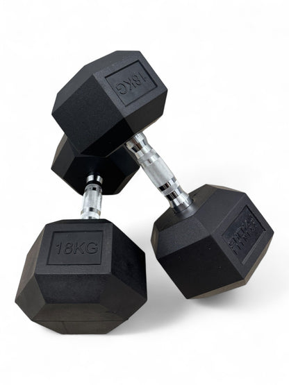 Shehaj Fitness Hex Rubber Dumbbell Pairs