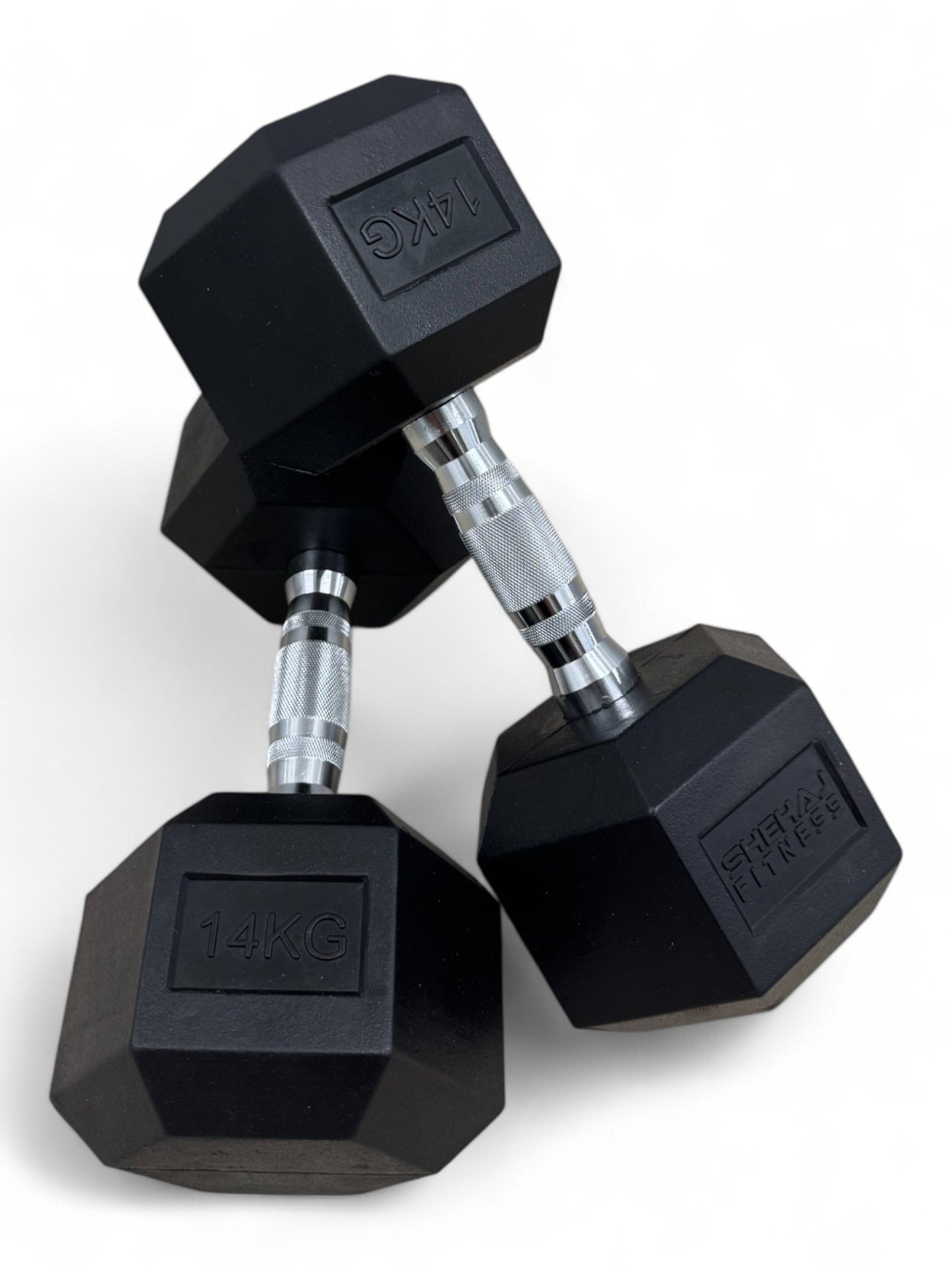 Shehaj Fitness Hex Rubber Dumbbell Pairs