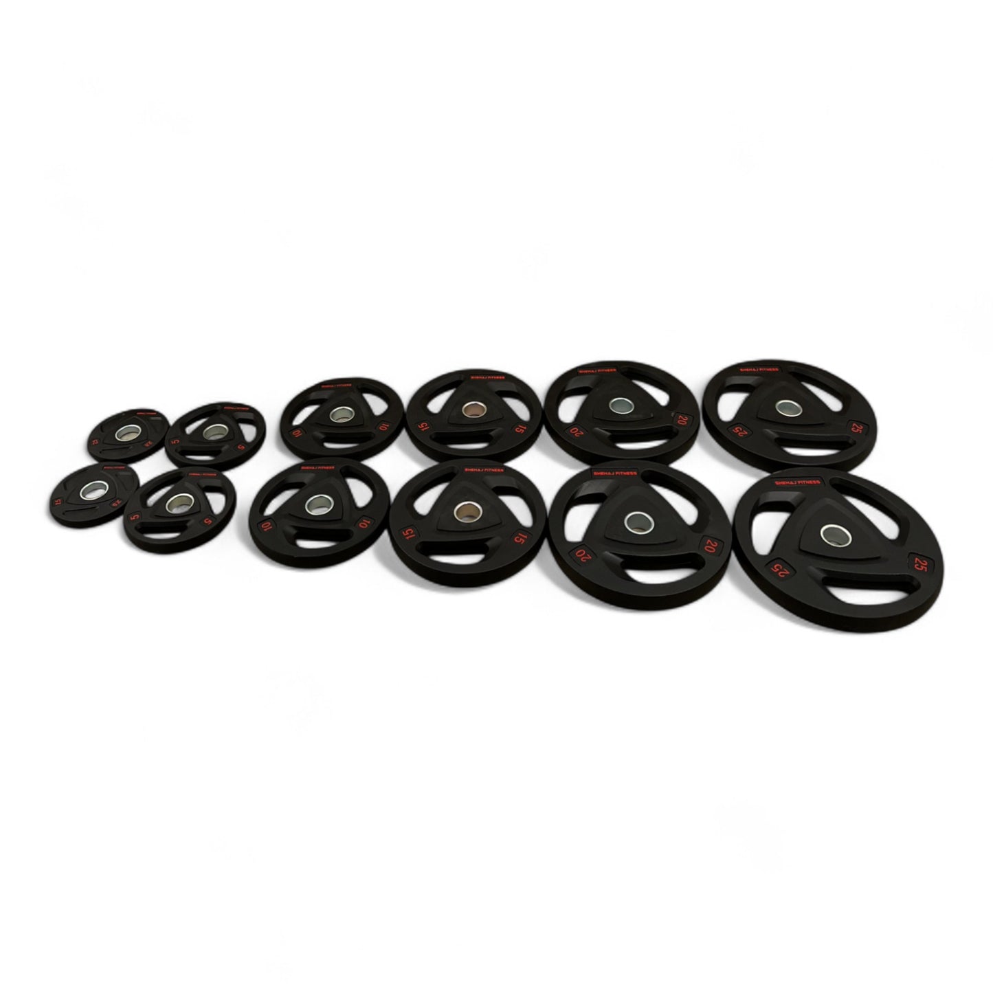 Shehaj Fitness Rubber Tri-Grip Olympic Weight Plates