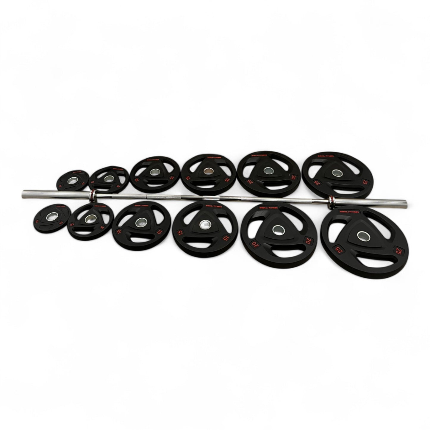 Shehaj Fitness Rubber Tri-Grip Olympic Weight Plates