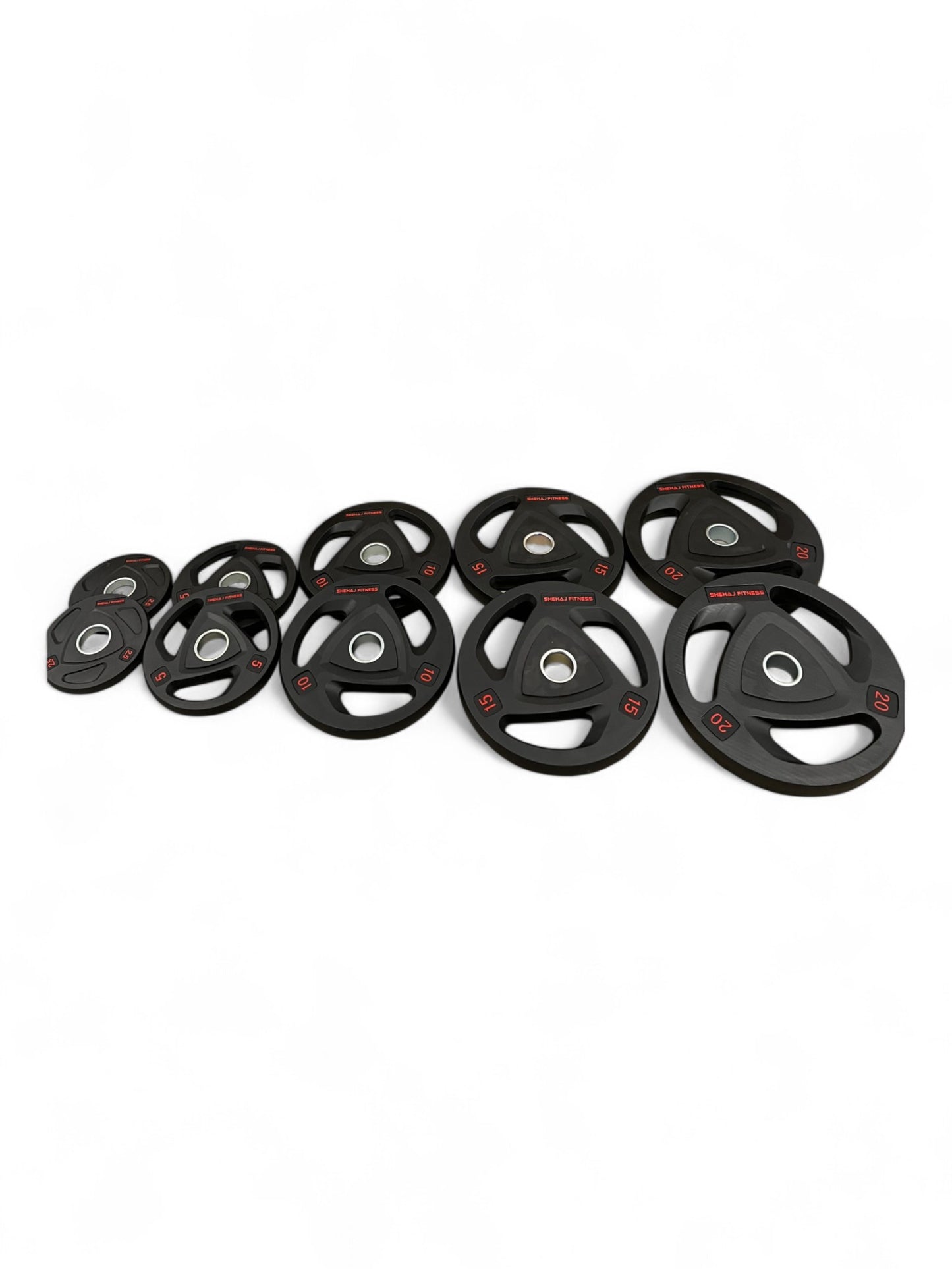 Shehaj Fitness Rubber Tri-Grip Olympic Weight Plates