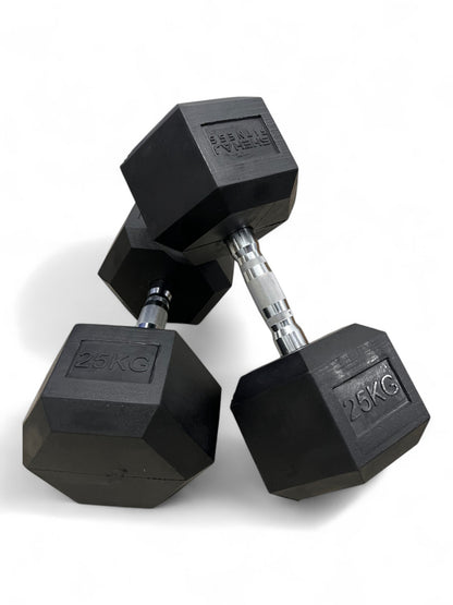 Shehaj Fitness Hex Rubber Dumbbell Pairs