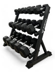 2.5–20kg Hex Dumbbell Set with 3-Tier Rack – 8 Pairs in 2.5kg Increments