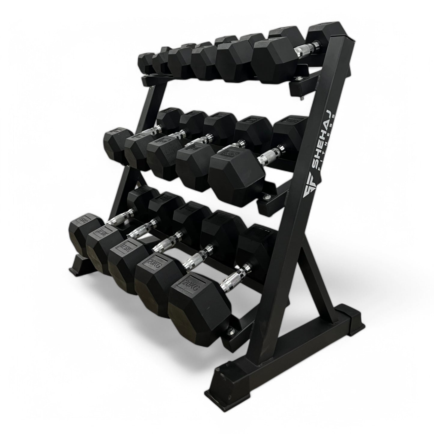 Shehaj Fitness Hex Rubber Dumbbell Pairs