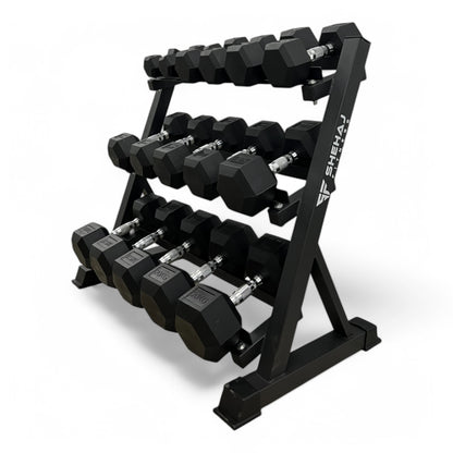 Shehaj Fitness Hex Rubber Dumbbell Pairs