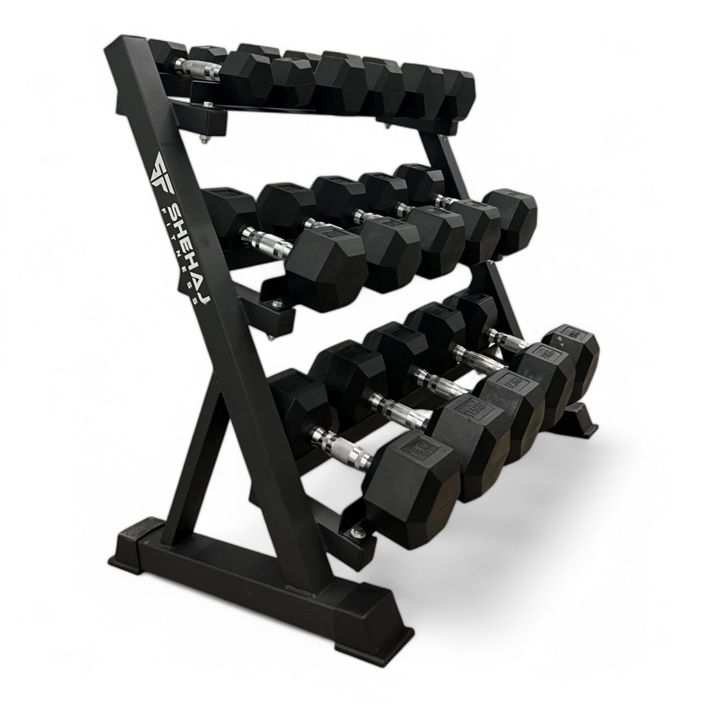 Shehaj Fitness Hex Rubber Dumbbell Pairs